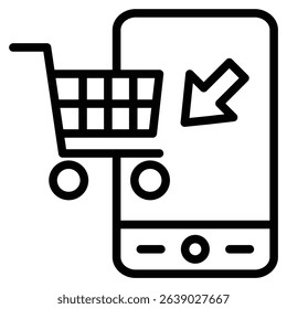 Online Shopping Icon Line Vector Illustration