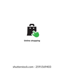Online shopping icon logo flat vector design
