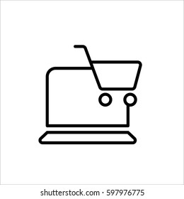 online shopping icon on white background
