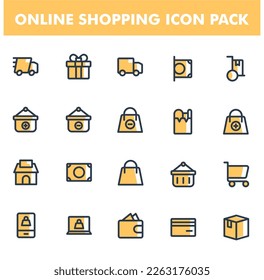 Online shopping icon pack Free Vector