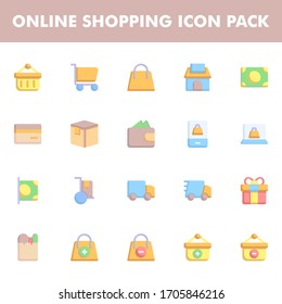 Online shopping icon pack isolated on white background. for your web site design, logo, app, UI. Vector graphics illustration and editable stroke. EPS 10.