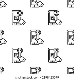 online shopping icon pattern. Seamless online shopping pattern on white background.