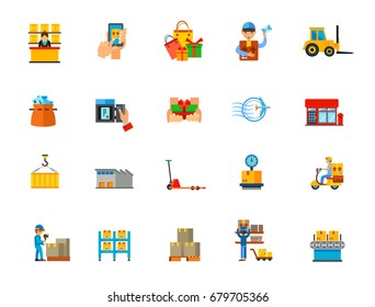 Online shopping icon set