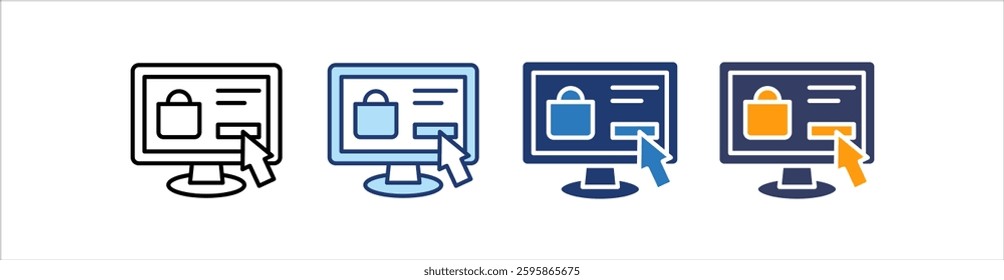 Online Shopping Icon Set Multiple Style Collection