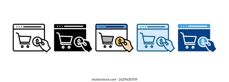 Online Shopping Icon Set Multiple Style Collection