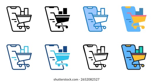 Online-Shopping-Symbol Set mehrere Stilkollektion 
