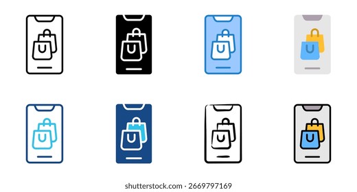 online shopping icon set multiple style collection 

