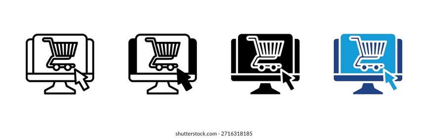 Conjunto de iconos de compras en línea colección de estilo múltiple