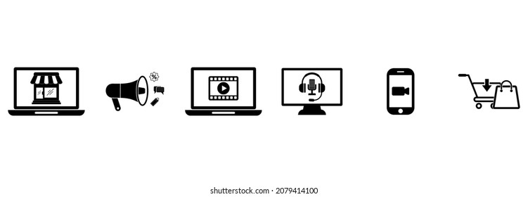 online shopping icon set, shopping vector set sign symbol
