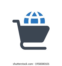 Online shopping icon - Simple vector illustration