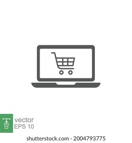 online shopping icon solid. Shopping Cart. Trolley bag for sale, purchase or buy in e commerce retail shop platform. internet market symbol. Vector illustration. Design on white background. EPS 10