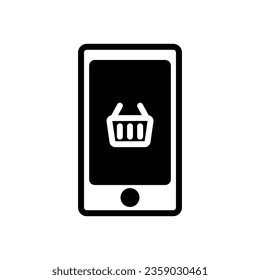 icono de compra en línea estilo sólido