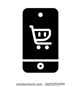 Online Shopping Icon in Solid Style