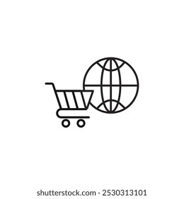 Online shopping icon Thin line art isolated