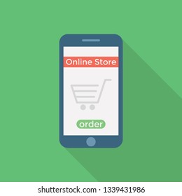Online shopping icon vector 