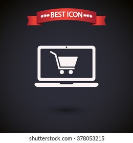 Online shopping icon vector