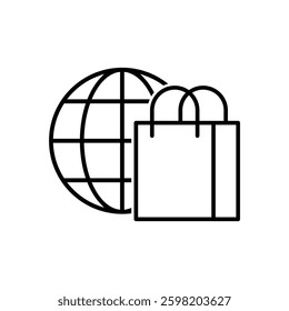 online shopping icon vector all over the world online store shop bag cart 