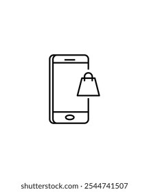online shopping icon, vector best line icon.