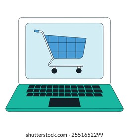 Online shopping icon vector shopping cart eps design for web store, mobile apps, icon, print and social media adds 