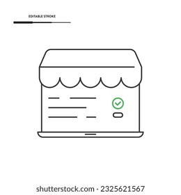 Diseño de vectores de iconos de compras en línea.