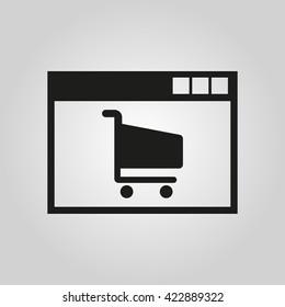 Online shopping icon. vector design. e-commerce symbol. web. graphic. JPG. AI. app. logo. object. flat. image. sign. eps. art. picture - stock vector