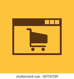Online shopping icon. vector design. e-commerce, shopping symbol. web. graphic. JPG. AI. app. logo. object. flat. image. sign. eps. art. picture - stock vector
