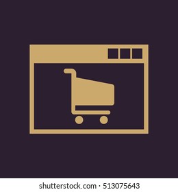 Online shopping icon. vector design. e-commerce, shopping symbol. web. graphic. JPG. AI. app. logo. object. flat. image. sign. eps. art. picture - stock vector