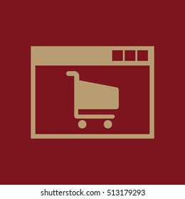 Online shopping icon. vector design. e-commerce, shopping symbol. web. graphic. JPG. AI. app. logo. object. flat. image. sign. eps. art. picture - stock vector