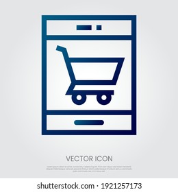 Vector de icono de compra en línea. Ilustración vectorial Eps10.