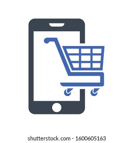 Online shopping icon, Vector graphics