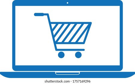 Online shopping icon. Vector illustration 