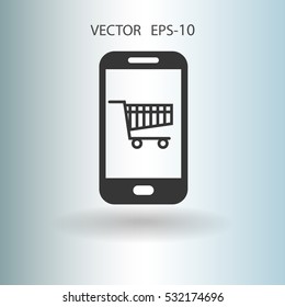 Online shopping icon. vector illustration