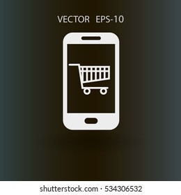 Icono de compras en línea. ilustración vectorial