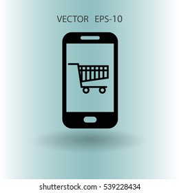 Online shopping icon. vector illustration