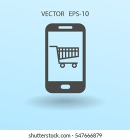 Icono de compras en línea. ilustración vectorial