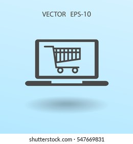 Online shopping icon. vector illustration