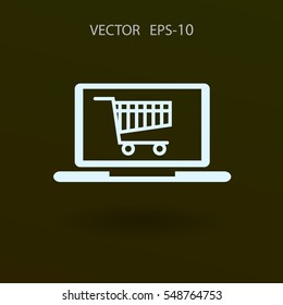 Icono de compras en línea. ilustración vectorial