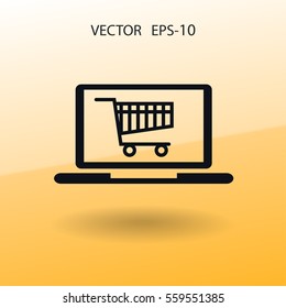 Online shopping icon. vector illustration