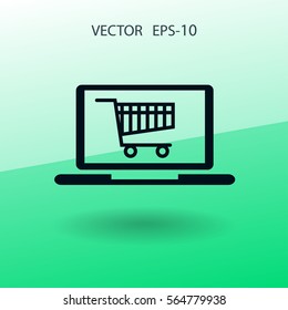 Online shopping icon. vector illustration