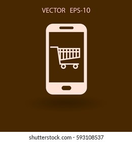 Online shopping icon. vector illustration