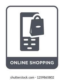 online shopping icon vector on white background, online shopping trendy filled icons from Payment methods collection, online shopping simple element illustration