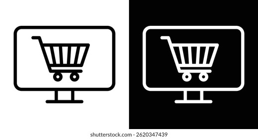 Online shopping icon vector for web and mobile app. Symbol isolated.