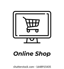 online shopping icon -vector. white background. premium quality-symbol. online shopping sign. web design and mobile design. online shopping  element.
