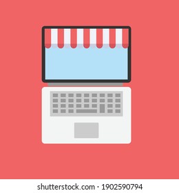 online shopping icon.flat design, vector illustration.Simple vector icon.design for web UI, mobile upp, banner, poster.