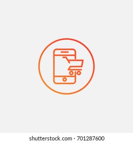 Online shopping icon.gradient illustration isolated vector sign symbol