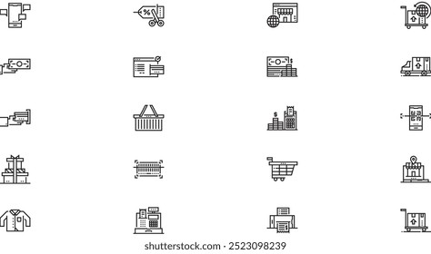 Online shopping icons High-Quality Vector Icons Collection with Editable Stroke. Ideal for Professional and Creative Projects.