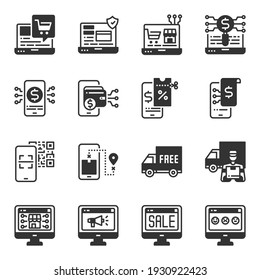 Online Shopping Icons Line Color Vector  Illustration, Sale, Business, Payment, Delivery, Online Shop