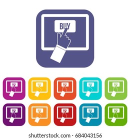 Online shopping icons set