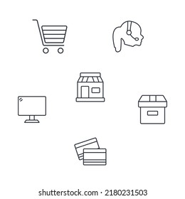 online shopping icons set .  online shopping pack symbol vector elements for infographic web