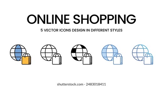 Online Shopping icons vector set stock illustration.